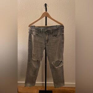 Stylish Gray Distressed Men's Jeans
